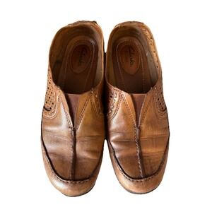 Clarks Artisan Kessa Grace Loafer Shoes Womens 6M Tan Leather Comfort Casual EUC